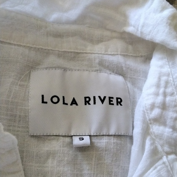 Lola River Women's Cotton White Button Shirt Size S Oversized Fit - Picture 3 of 6